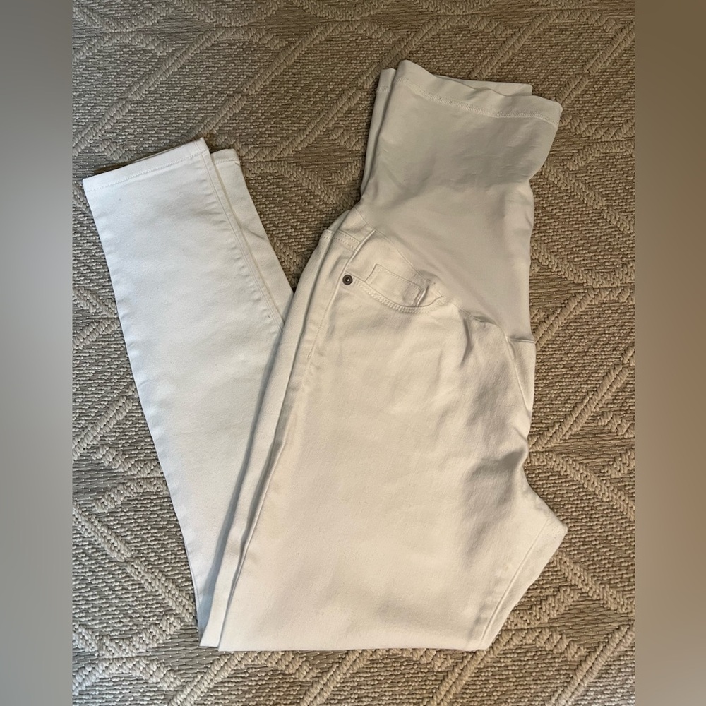 Maternity white skinny jeans